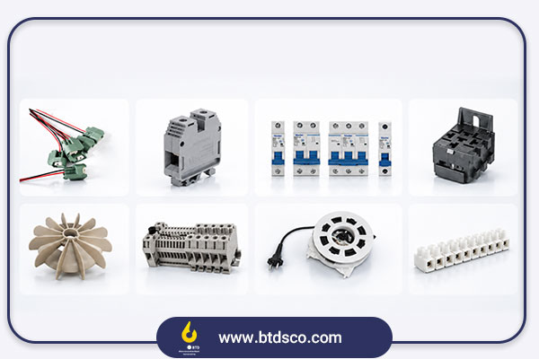 Connectors and Sockets, Switches, Receptacles, and Power Distribution, Relay components Fuses and fuse holders